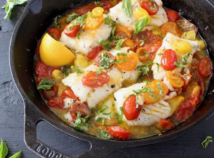 Poached Halibut in White Wine