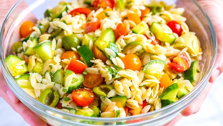 Greek Orzo Salad with Lemon-Herb Dressing