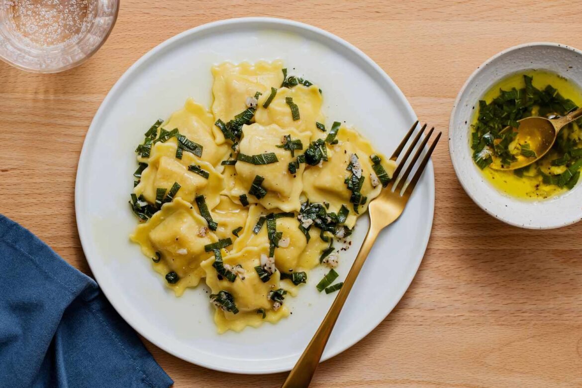 Ravioli with Sage Butter Sauce